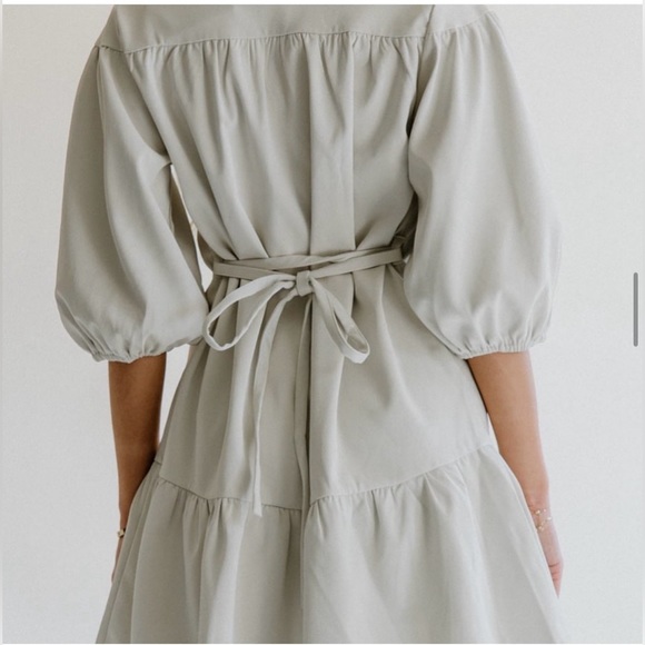 Faux leather buttoned down dress like NEW - Picture 2 of 5